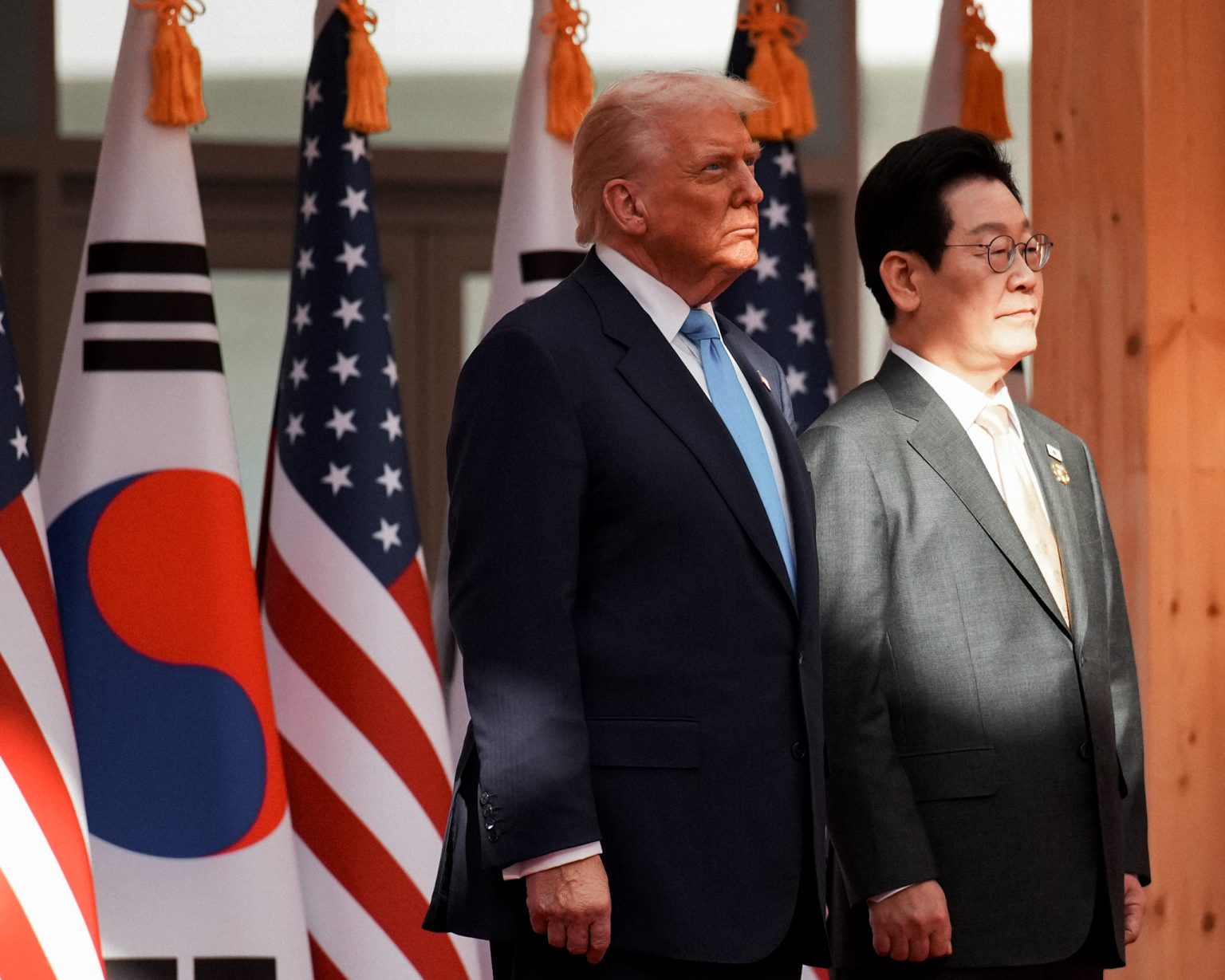 Donald Trump a Lee Jae Myung v múzeu v Gyeongju.