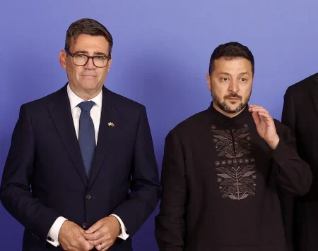 Andy Burnham and Volodymyr Zelenskiy.