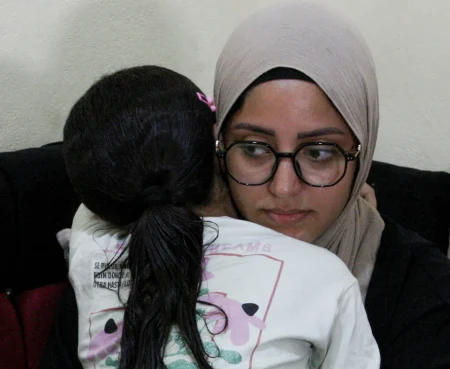 Amal Abdel Hameed with her daughter.