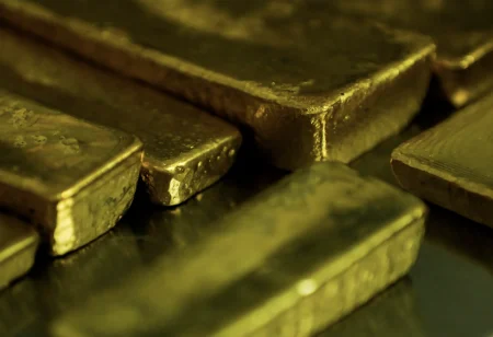 Melted gold bars.