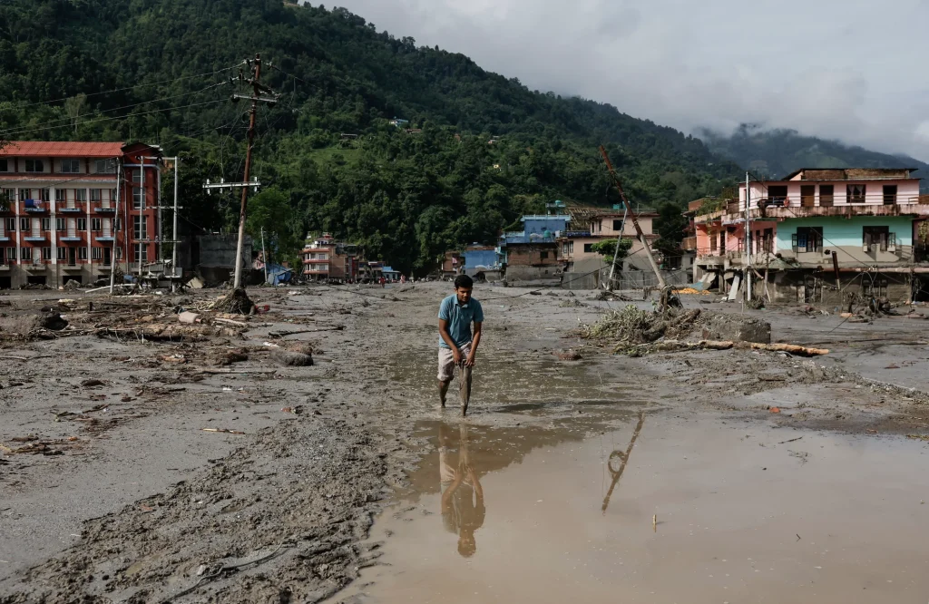 Aftermath of devastating floods in Trishuli. Photo: REUTERS/Navesh Chitrakar