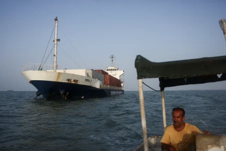 A vessel in the Strait of Hormuz.