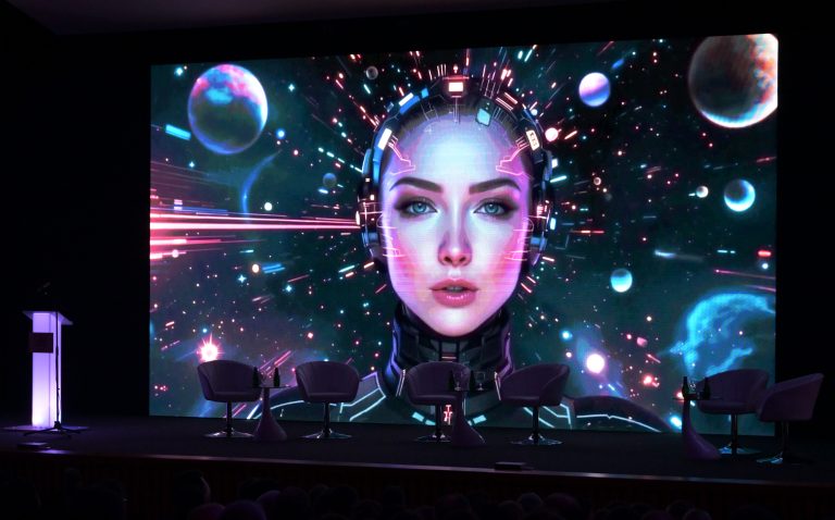 AI moderátorka na konferencii ministerstva školstva.