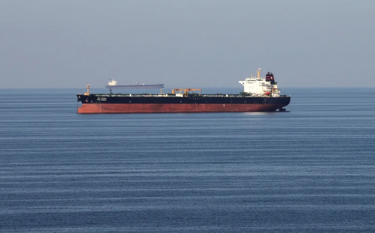 LNG tanker passing through the Strait of Hormuz.