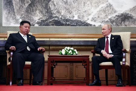 Russian President Vladimir Putin and North Korean leader Kim Jong Un.