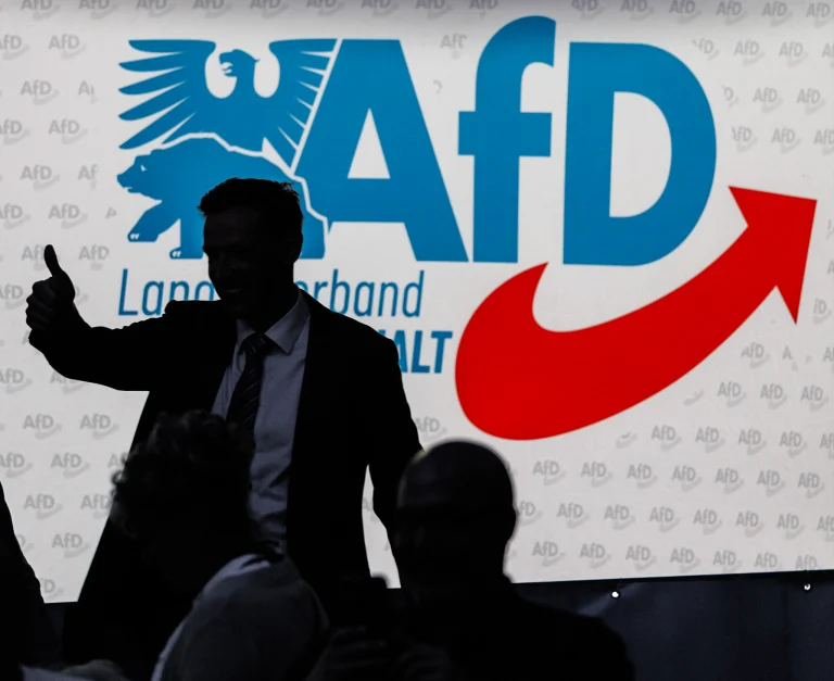 AfD supporters celebrate victory in Saxony-Anhalt.