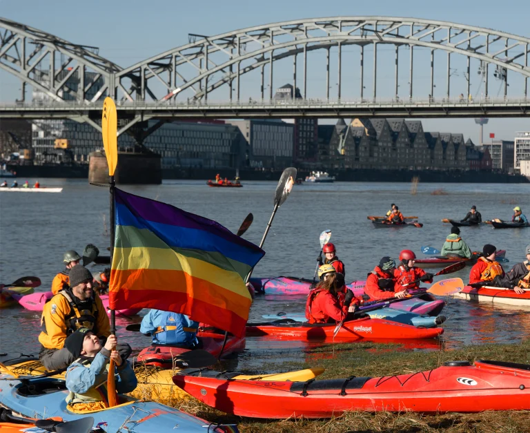 The Rhine during protests.